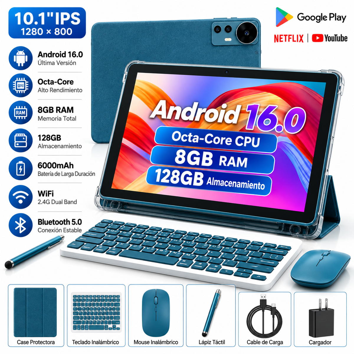 Tablet Veidoo T620 Android 16  10.1" IPS (Combo)