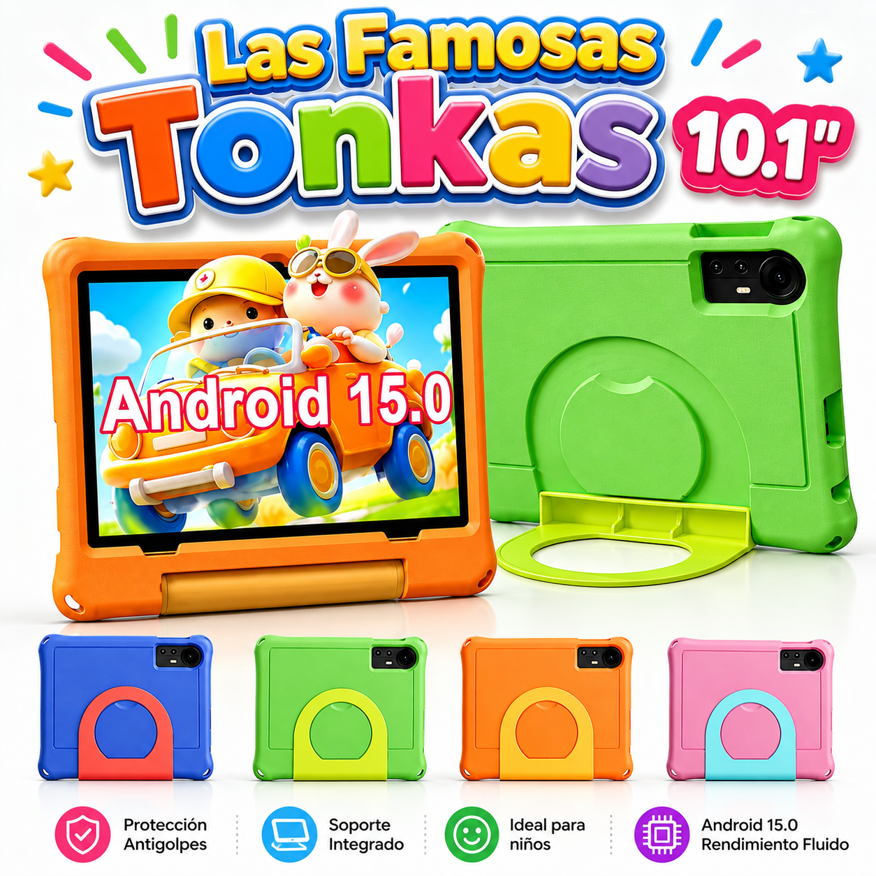 Las Famosas Tonkas HD 10.1" + Cristal Templado Gratis instalado